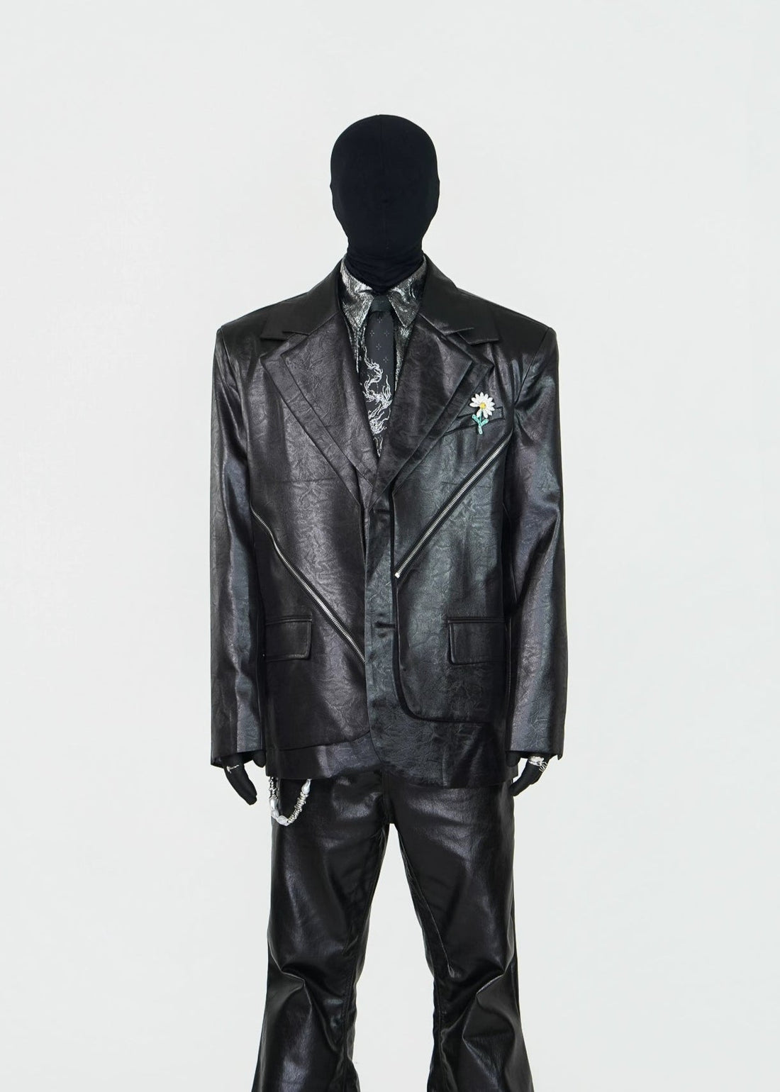 Avant - Garde Coated Faux Leather Blazer - Rick Circus