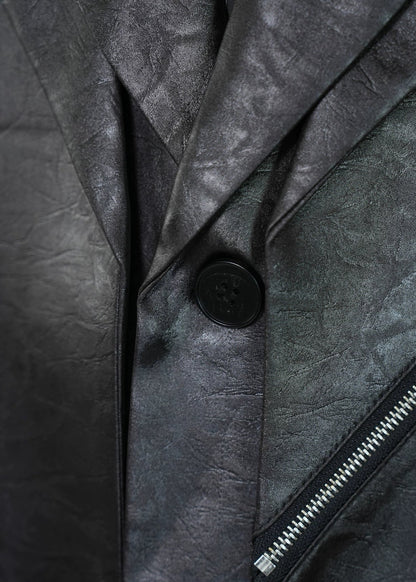 Avant - Garde Coated Faux Leather Blazer - Rick Circus