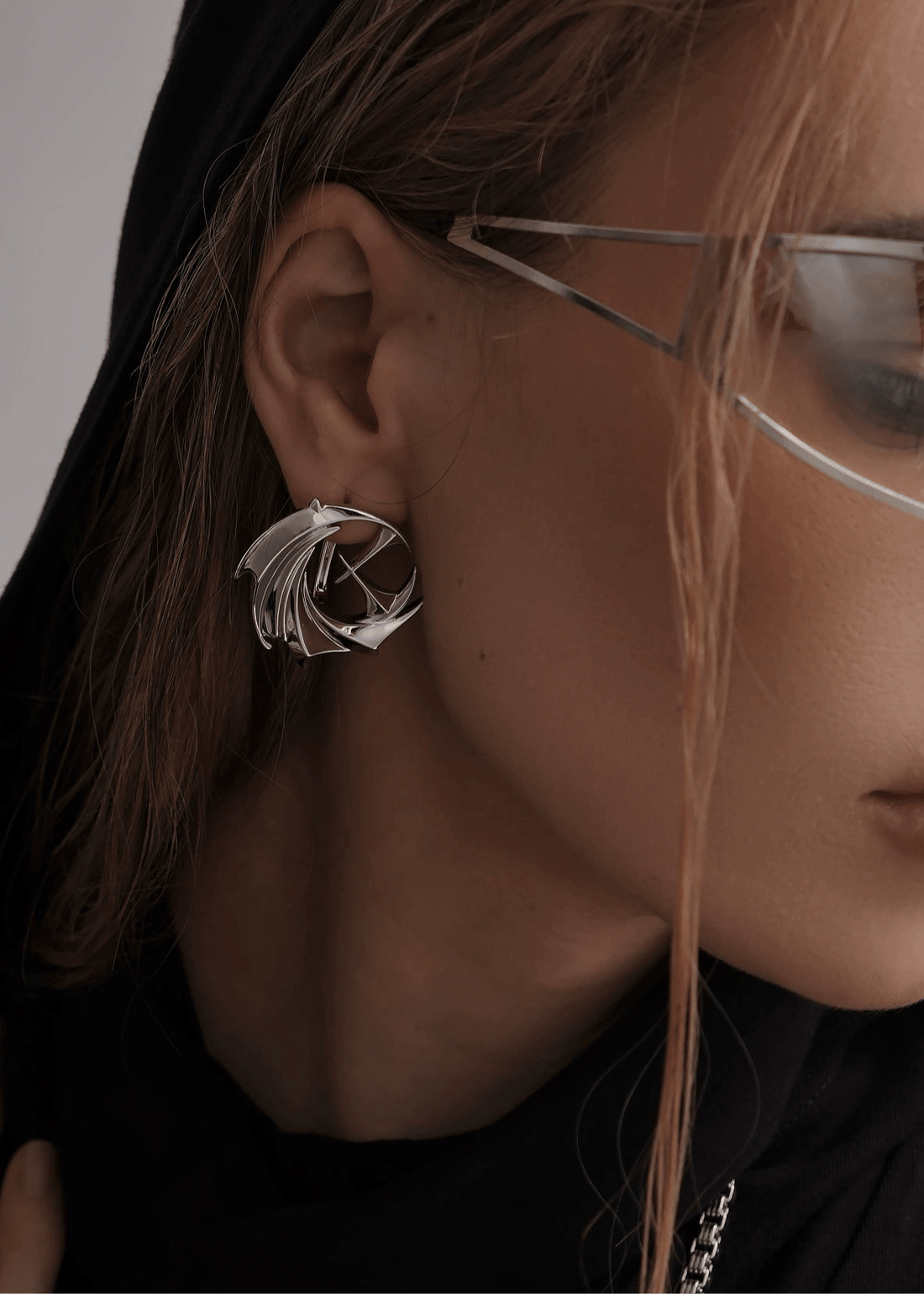 Avant - Garde Winged Swirl Earrings - Rick Circus