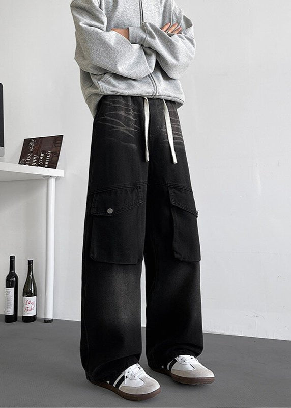 Baggy Denim Cargo Pants - Rick Circus