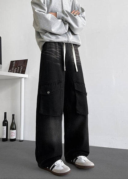 Baggy Denim Cargo Pants - Rick Circus