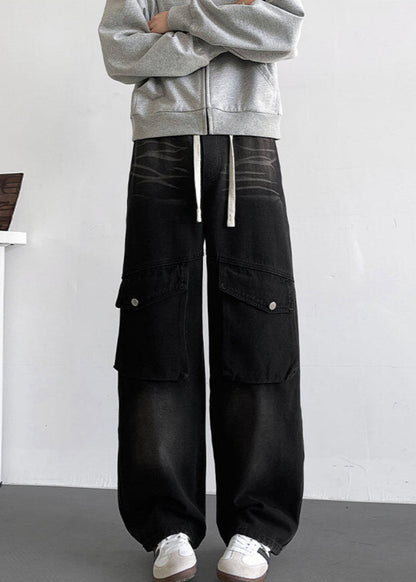 Baggy Denim Cargo Pants - Rick Circus