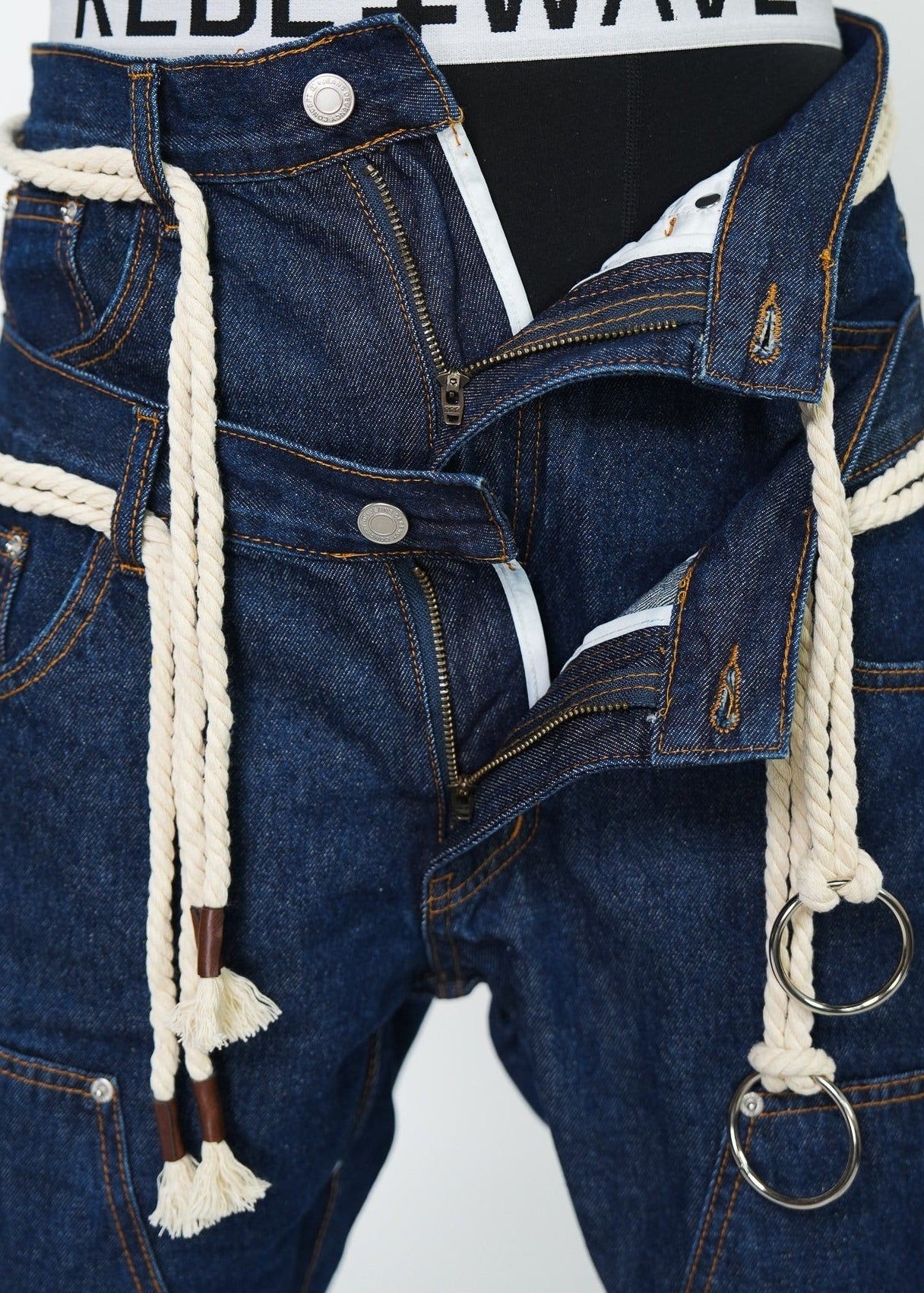 Baggy Double Waist Jeans - Rick Circus