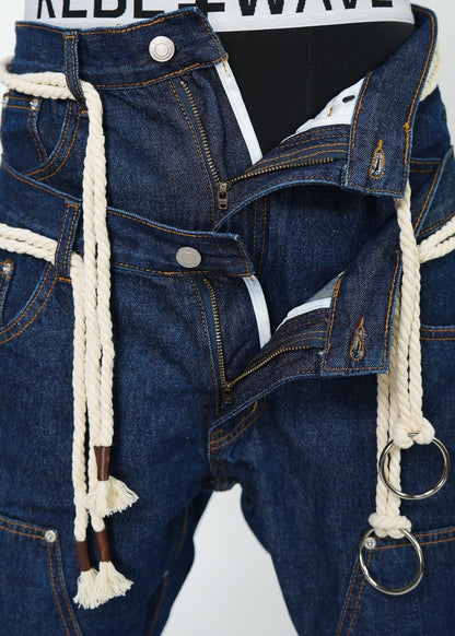Baggy Double Waist Jeans - Rick Circus