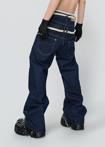 Baggy Double Waist Jeans - Rick Circus