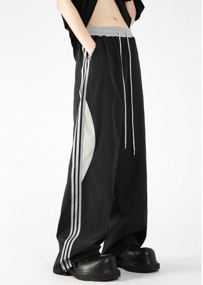 Baggy Striped Panel Wide - Leg Sweatpants - Rick Circus