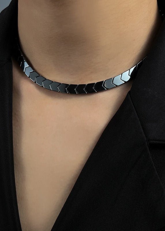 Black Agate Choker Necklace - Rick Circus