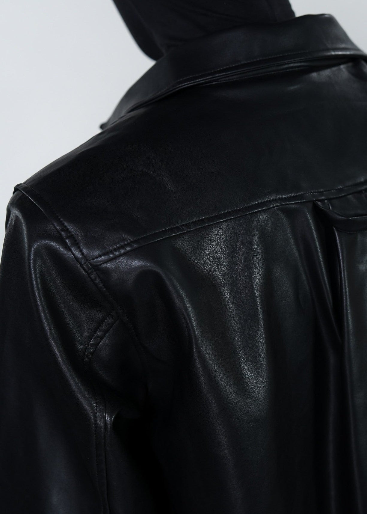 Black Biker Style Button Up PU Leather Shirt - Rick Circus