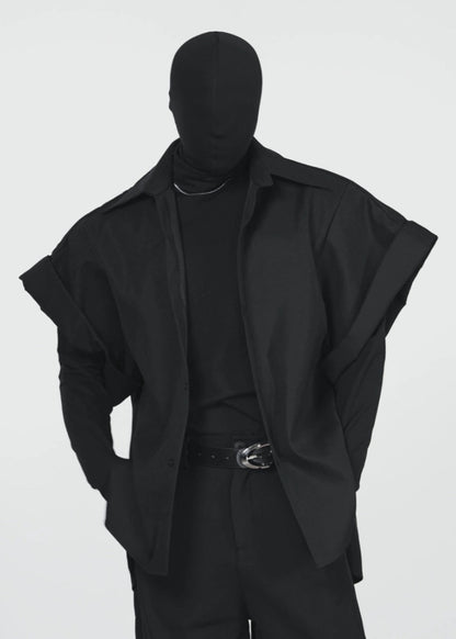Black Oversized Short - Sleeve Shirt - Rick Circus