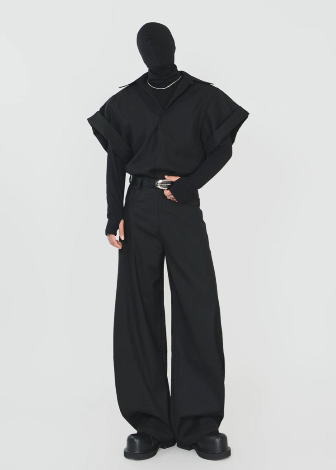 Black Oversized Short - Sleeve Shirt - Rick Circus