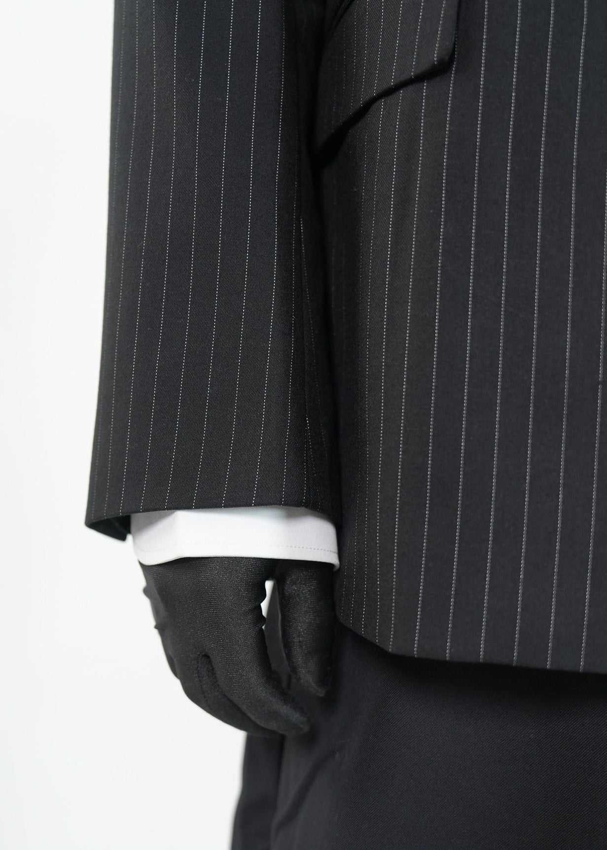 Black Pinstripe Structured Blazer - Rick Circus