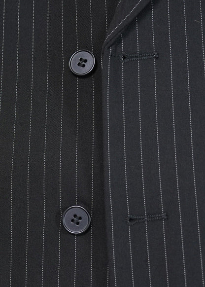 Black Pinstripe Structured Blazer - Rick Circus