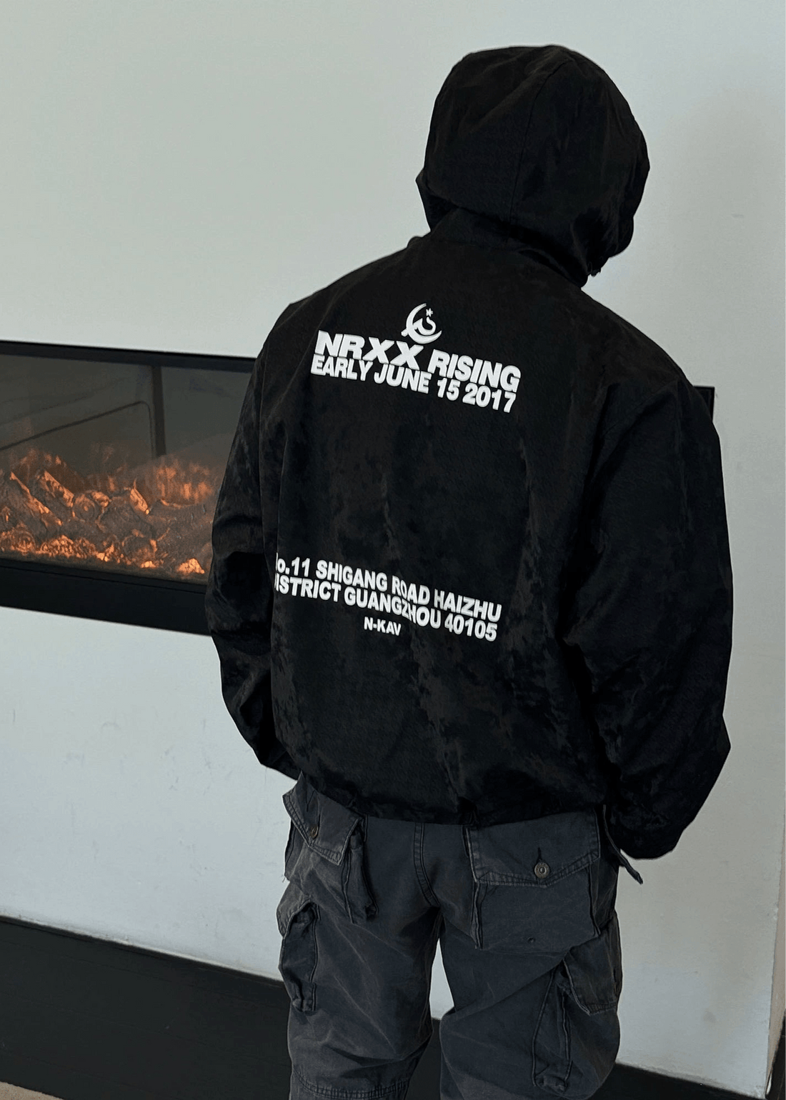 Black Printed Windbreaker Jacket - Rick Circus