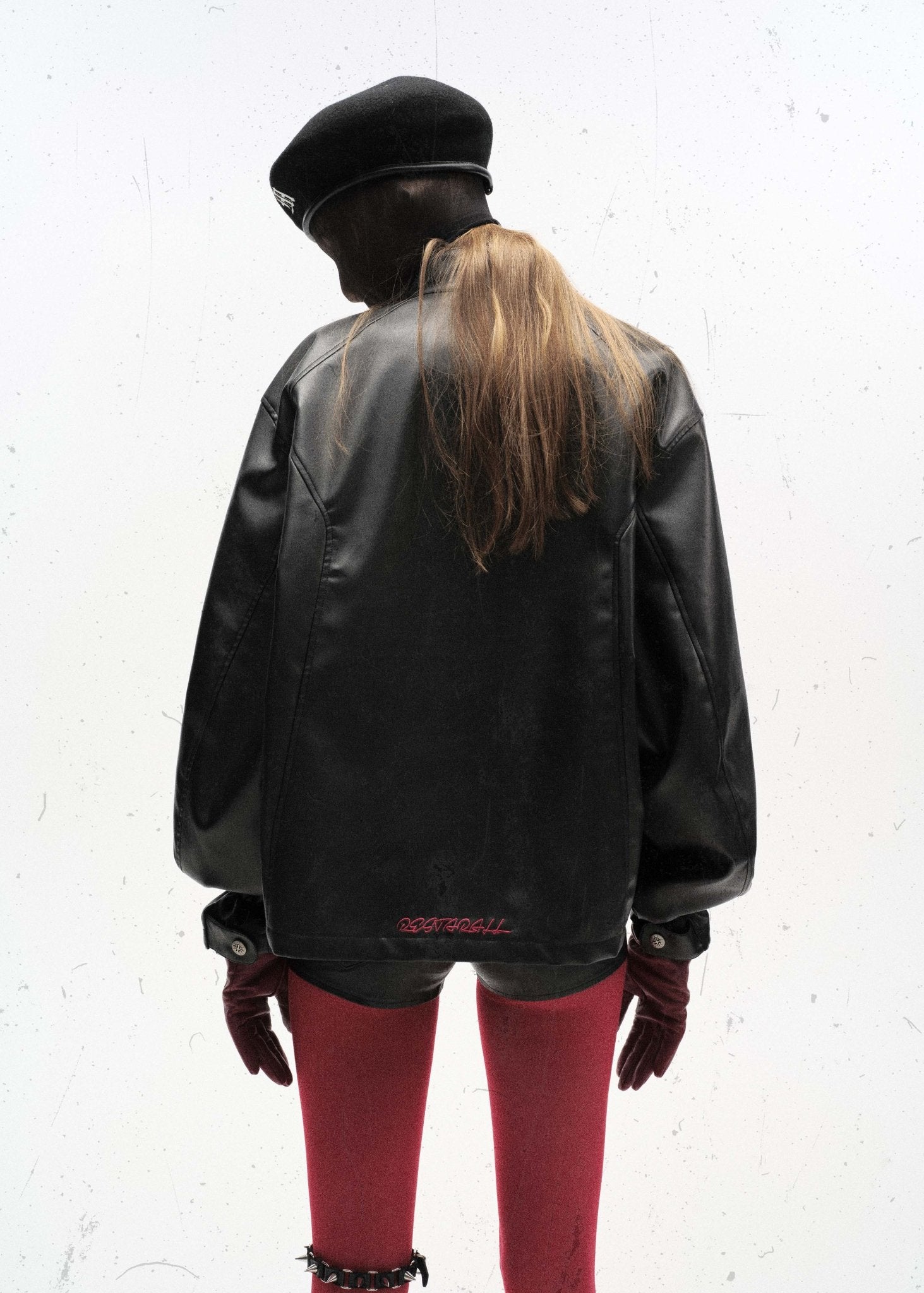 Black PU Leather Racing Jacket - Rick Circus