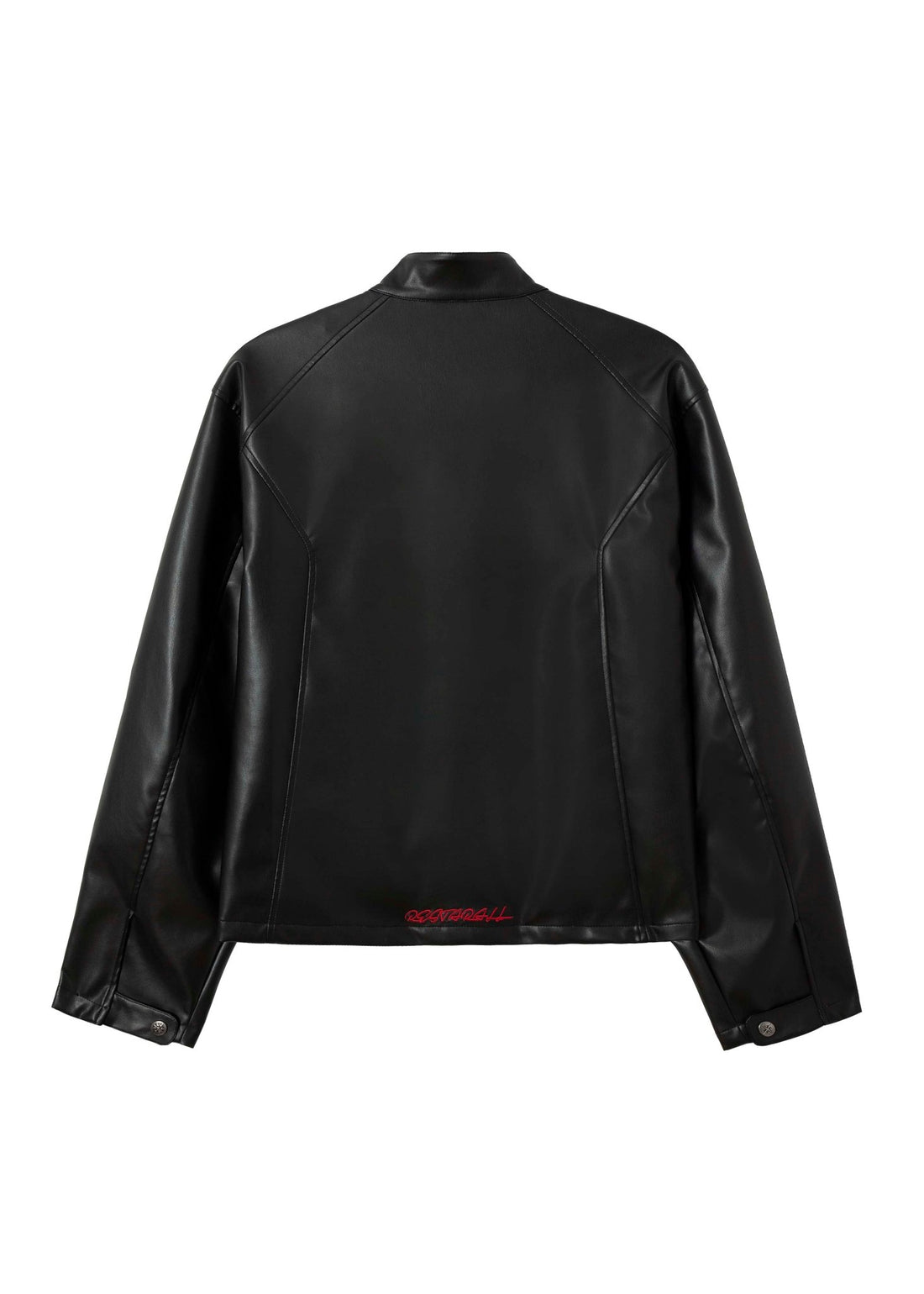 Black PU Leather Racing Jacket - Rick Circus