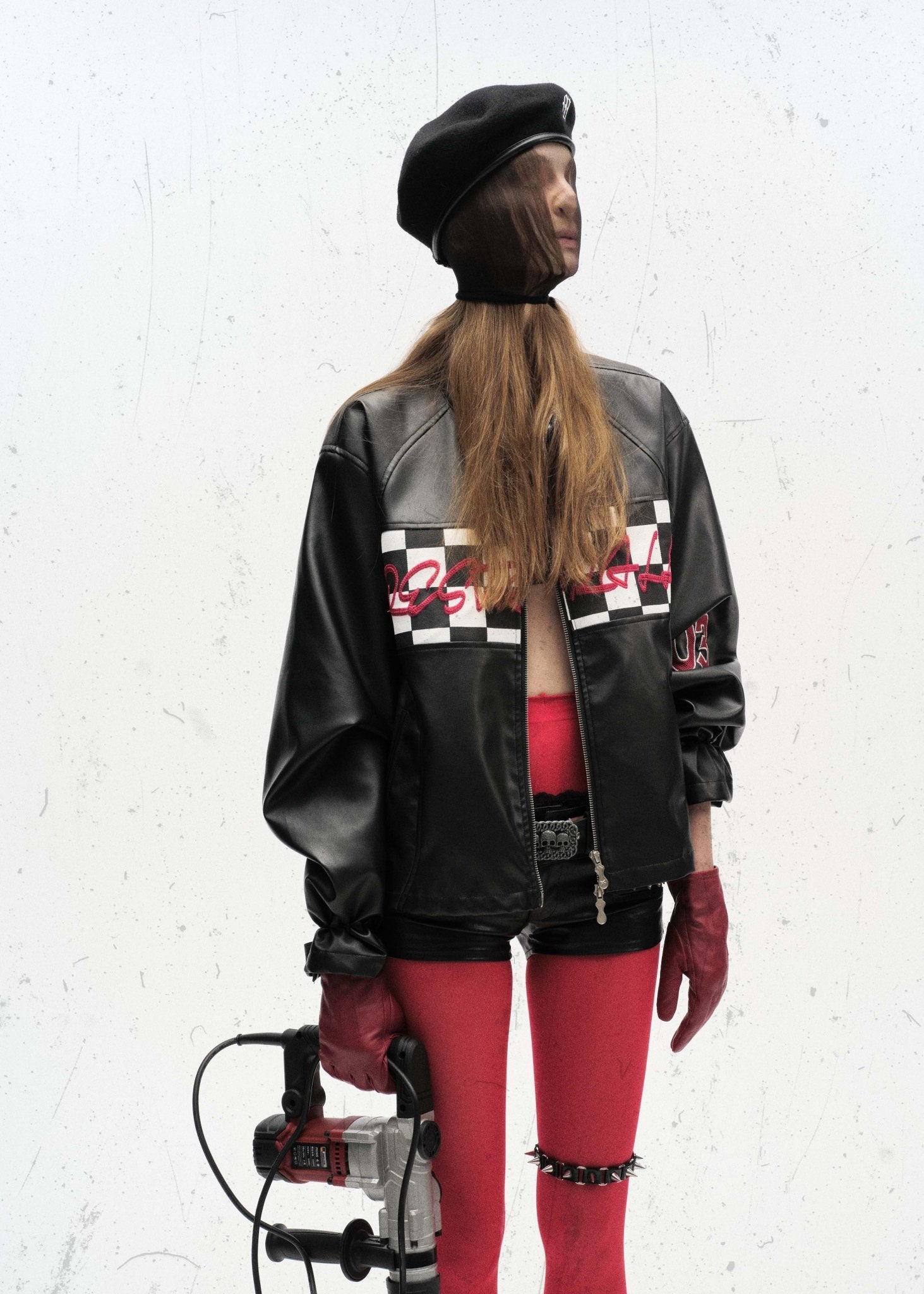 Black PU Leather Racing Jacket - Rick Circus