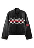 Black PU Leather Racing Jacket - Rick Circus