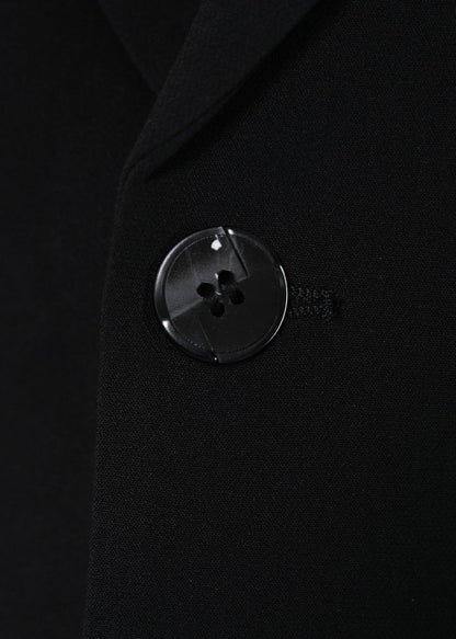 Black Relaxed Single - Breasted Chain Waist Suit Jacket - Rick Circus