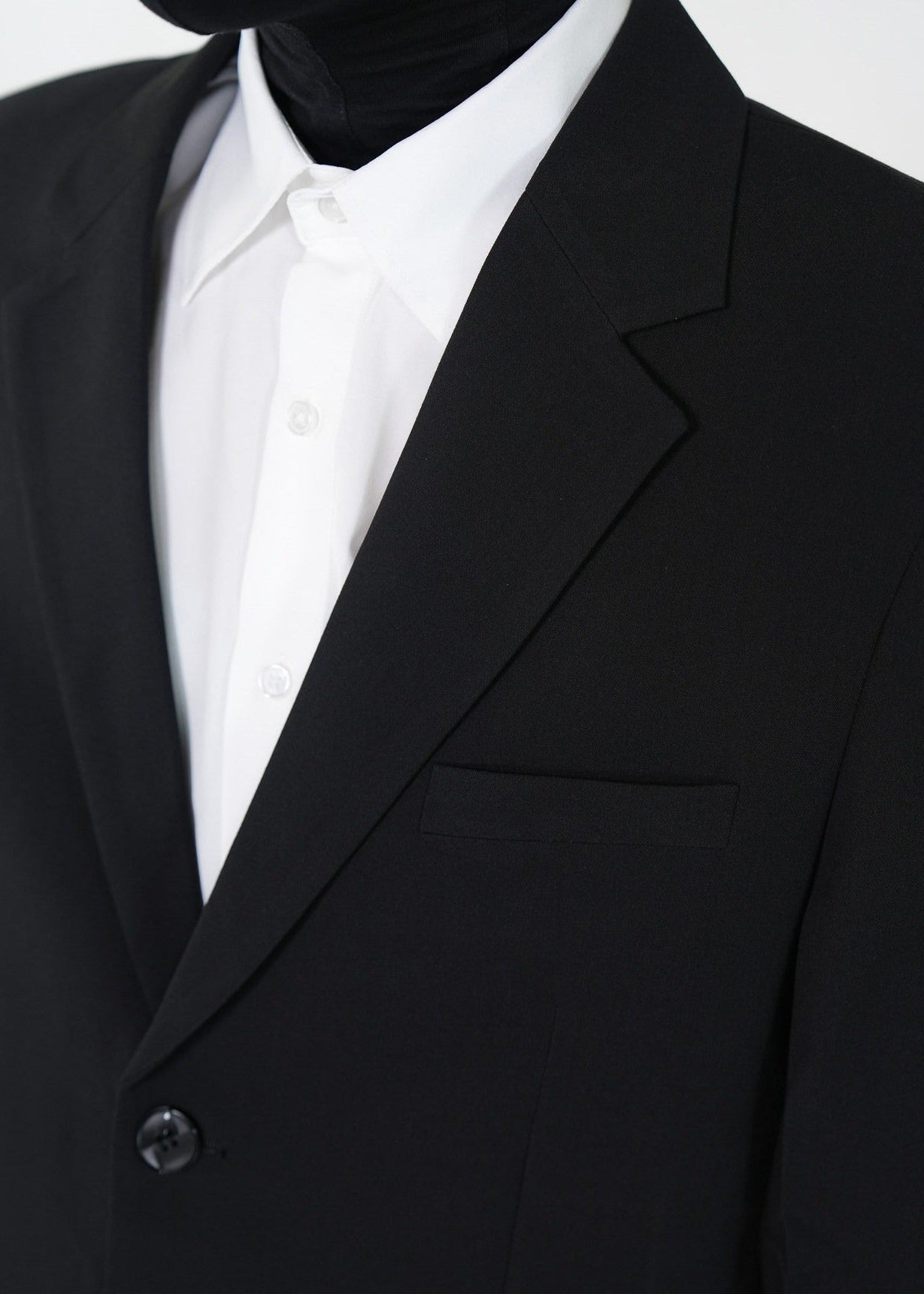 Black Relaxed Single - Breasted Chain Waist Suit Jacket - Rick Circus