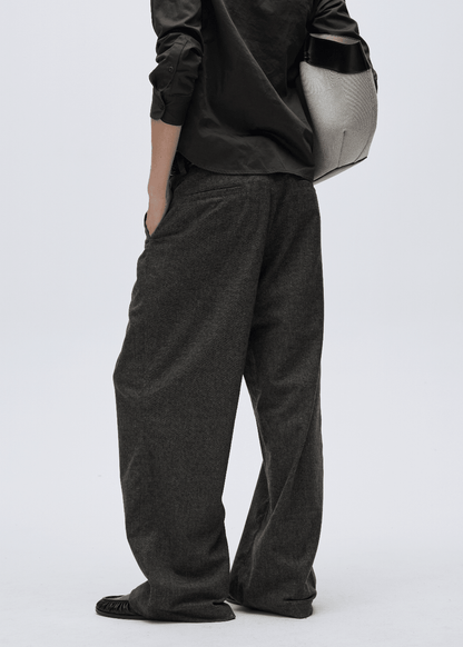 Blend Pleated Wide - Leg Trousers - Rick Circus