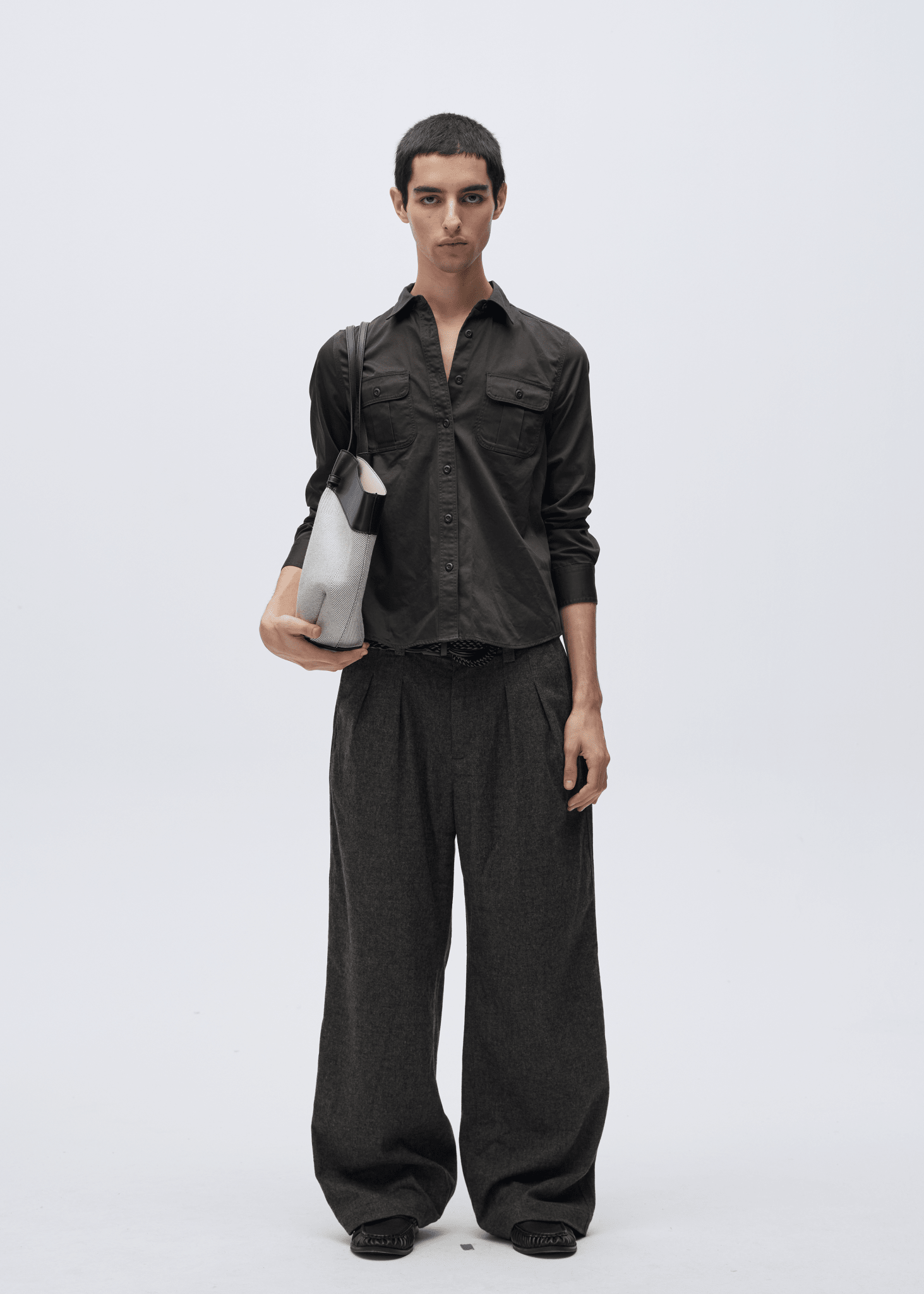 Blend Pleated Wide - Leg Trousers - Rick Circus