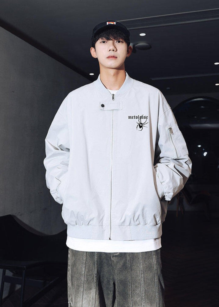 Bomber Jacket with Spider Graphic - Rick Circus