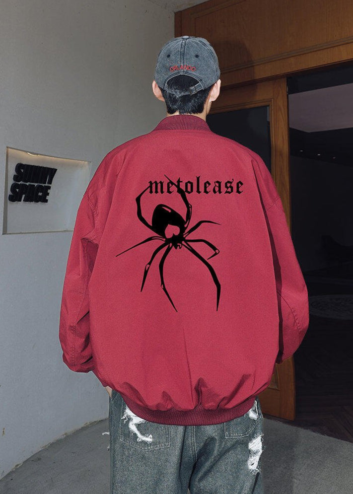 Bomber Jacket with Spider Graphic - Rick Circus