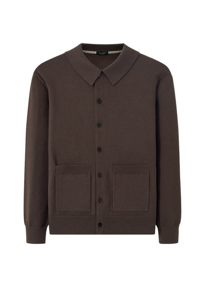 Boxy Knit Polo Cardigan - Rick Circus