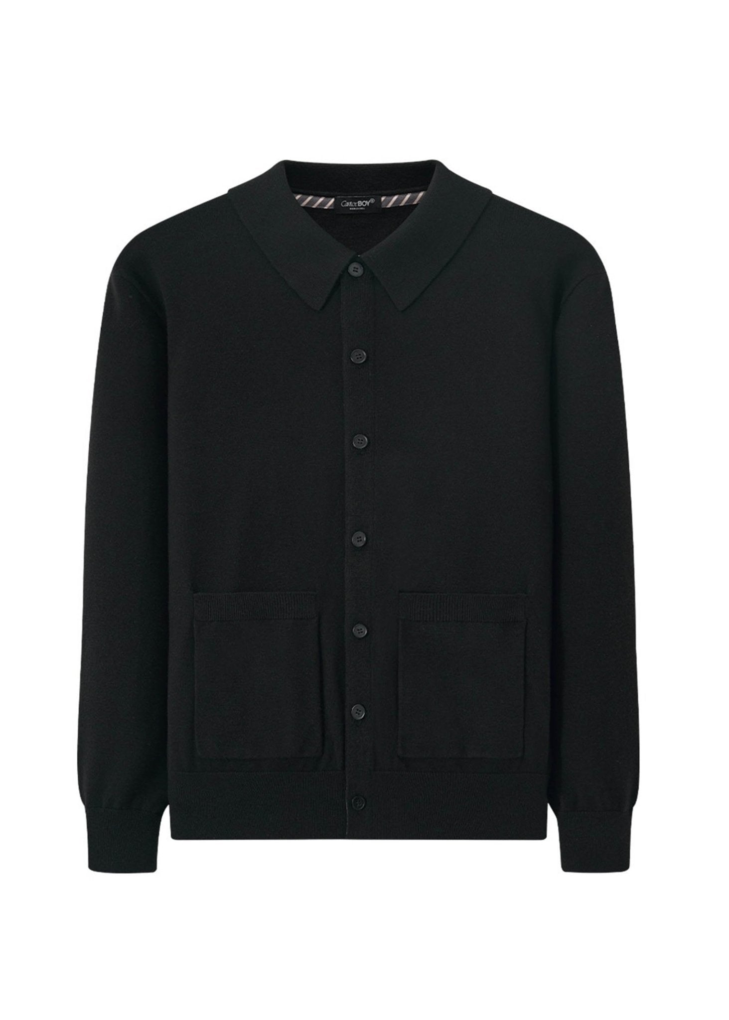 Boxy Knit Polo Cardigan - Rick Circus