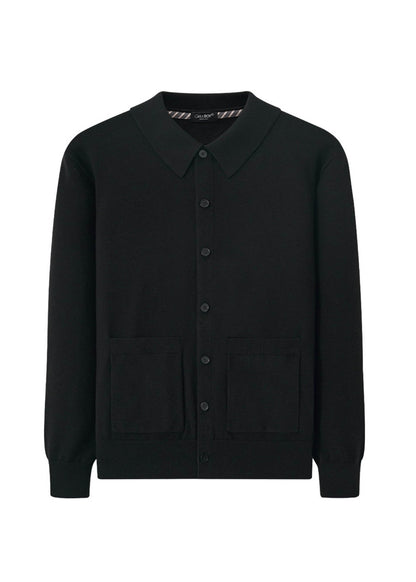 Boxy Knit Polo Cardigan - Rick Circus