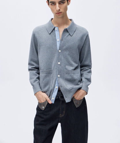 Boxy Knit Polo Cardigan - Rick Circus
