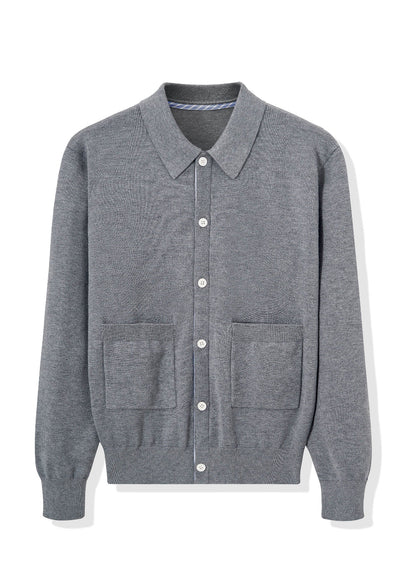 Boxy Knit Polo Cardigan - Rick Circus