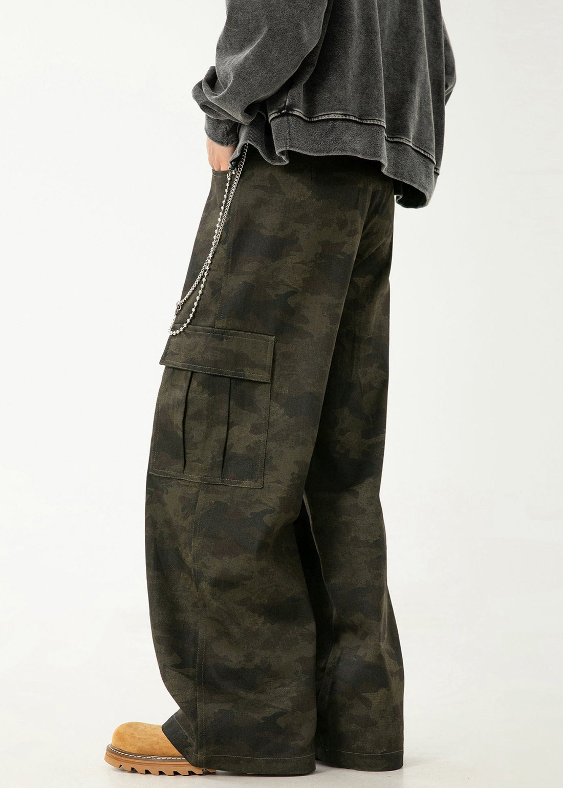 Camo Cargo Wide - Leg Pants - Rick Circus