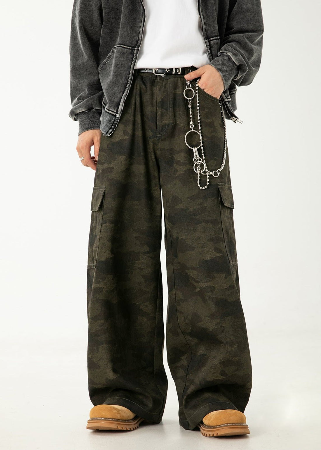 Camo Cargo Wide - Leg Pants - Rick Circus