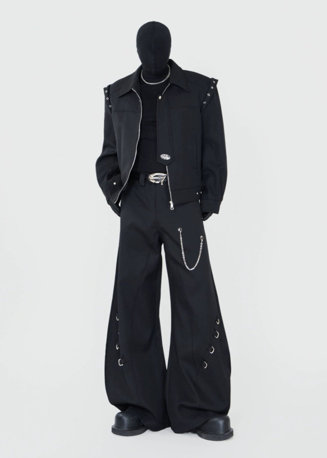 Chain Detail Wide - Leg Trousers - Rick Circus