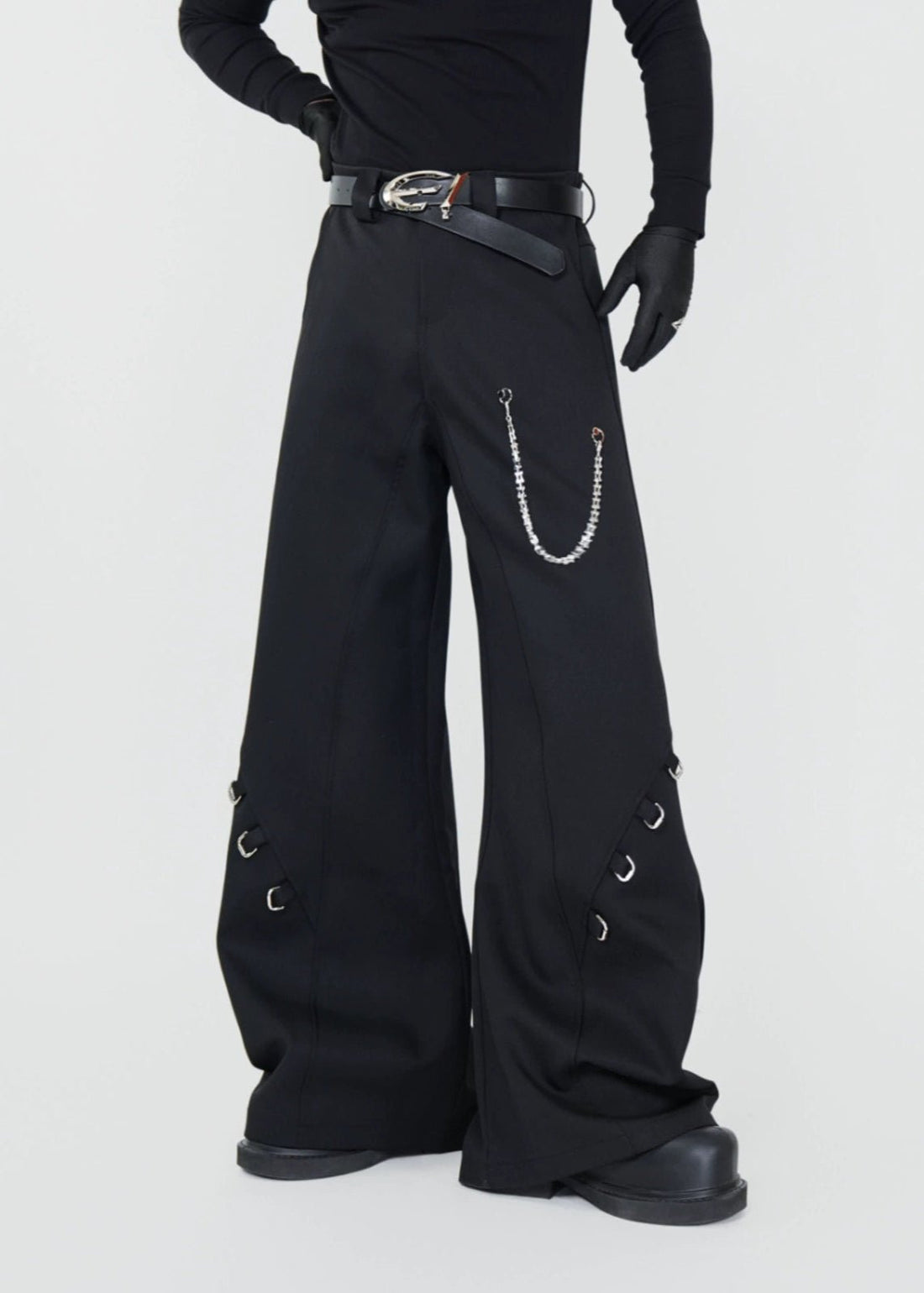 Chain Detail Wide - Leg Trousers - Rick Circus