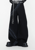 Chain Washed Graffiti Blade - Cut Wide Leg Jeans - Rick Circus