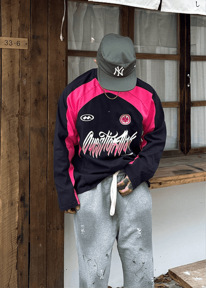 Colorblock Graphic Long Sleeve Tee - Rick Circus