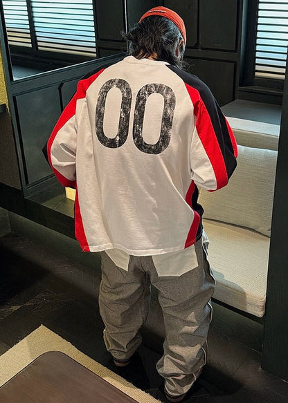 Colorblock Letter Print Sweatshirt - Rick Circus