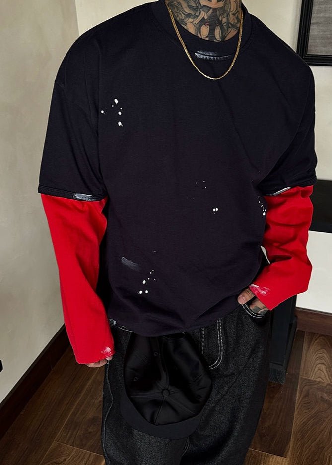 Colorblock Paint - Splatter Long Sleeve T-Shirt - Rick Circus