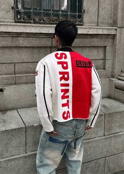 Colorblock Racing Knit Cardigan - Rick Circus