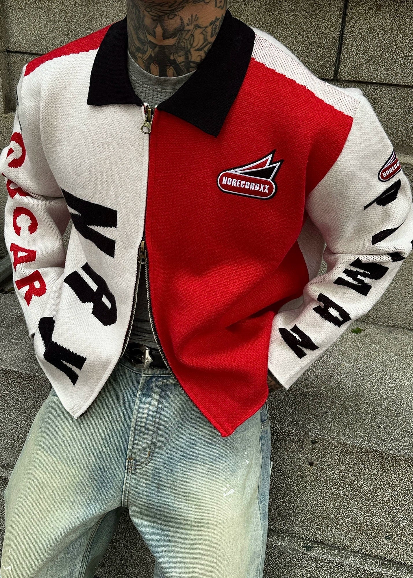 Colorblock Racing Knit Cardigan - Rick Circus