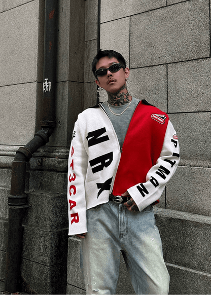 Colorblock Racing Knit Cardigan - Rick Circus