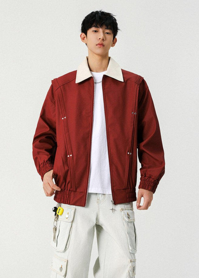 Contrast Collar Bomber Jacket - Rick Circus