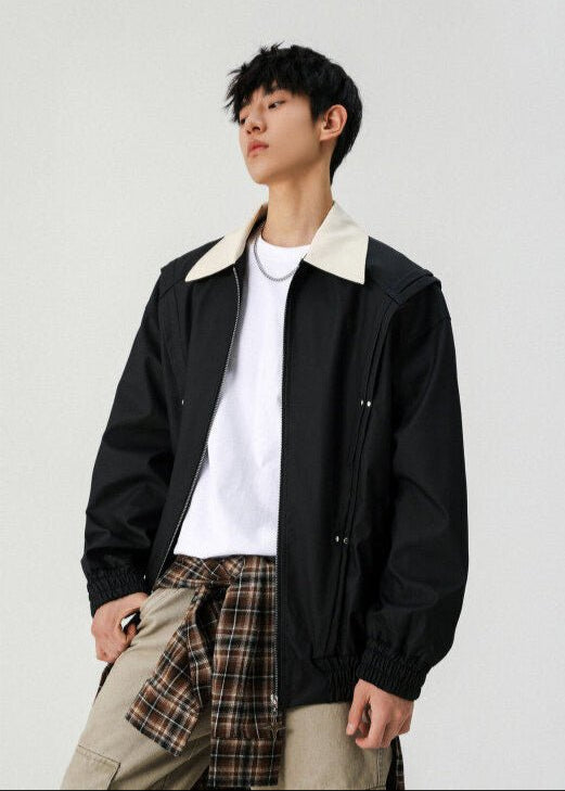 Contrast Collar Bomber Jacket - Rick Circus