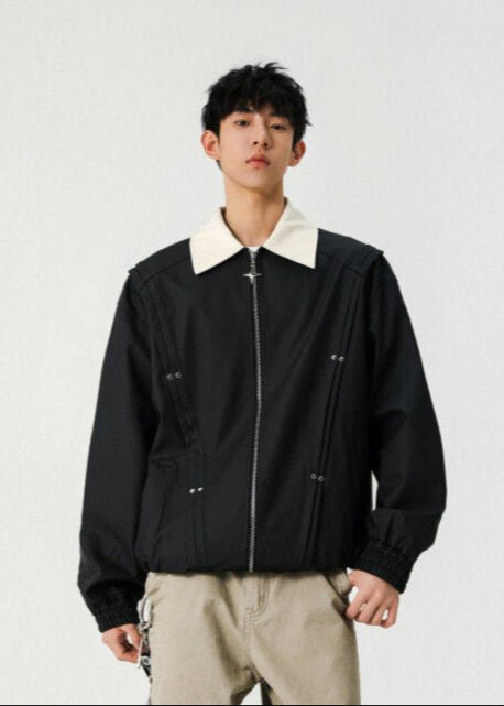 Contrast Collar Bomber Jacket - Rick Circus
