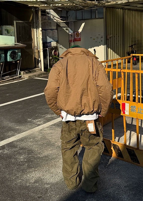 Contrast Collar Workwear Padded Jacket - Rick Circus