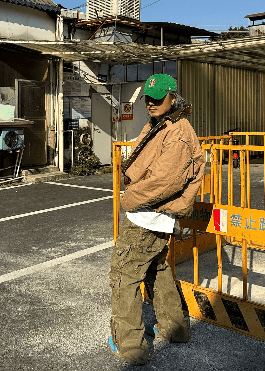 Contrast Collar Workwear Padded Jacket - Rick Circus