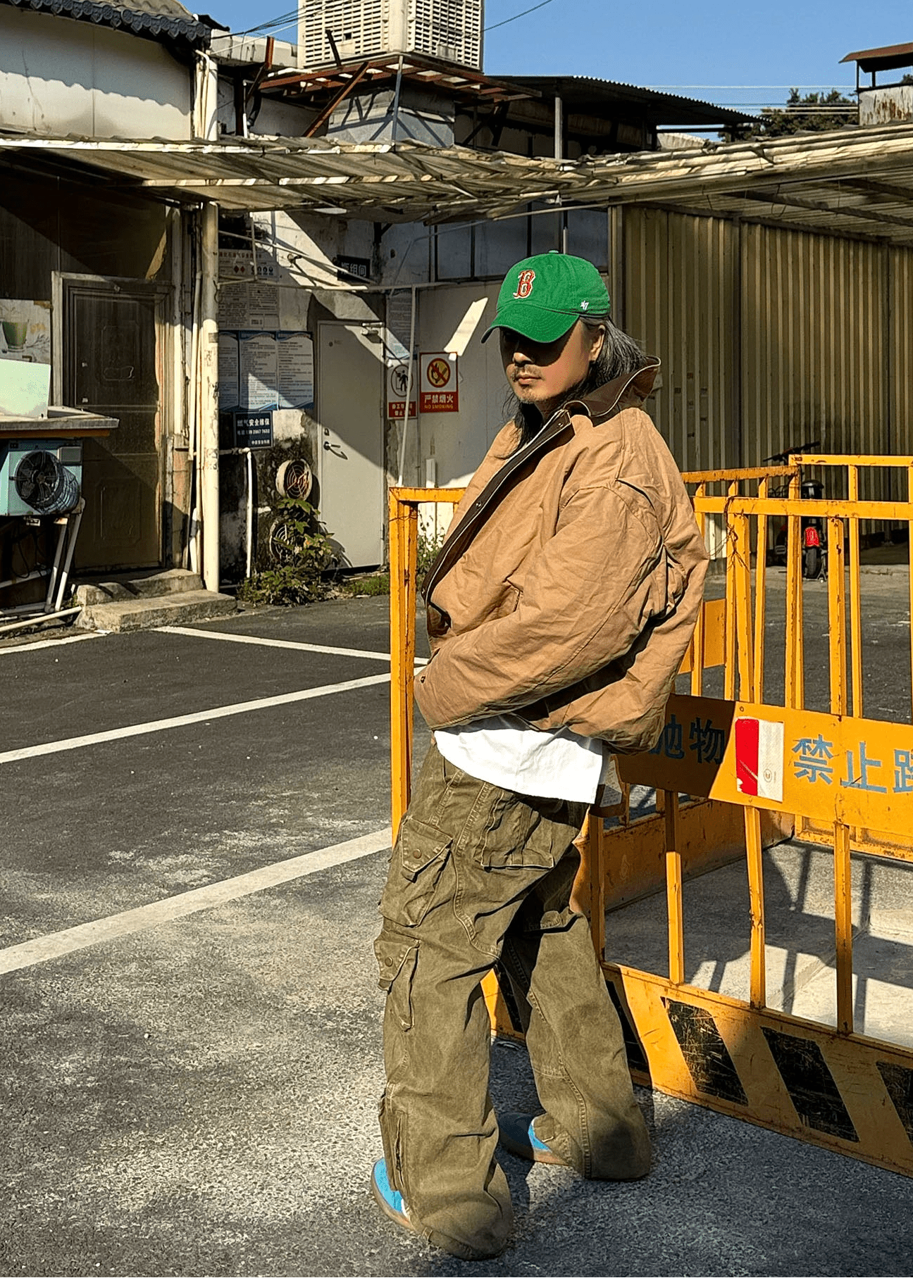 Contrast Collar Workwear Padded Jacket - Rick Circus