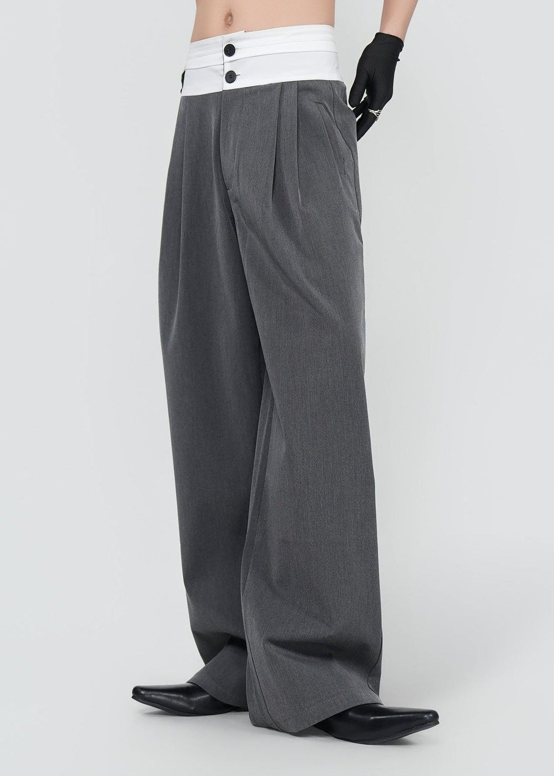 Contrast High Waist Wide Leg Pants - Rick Circus